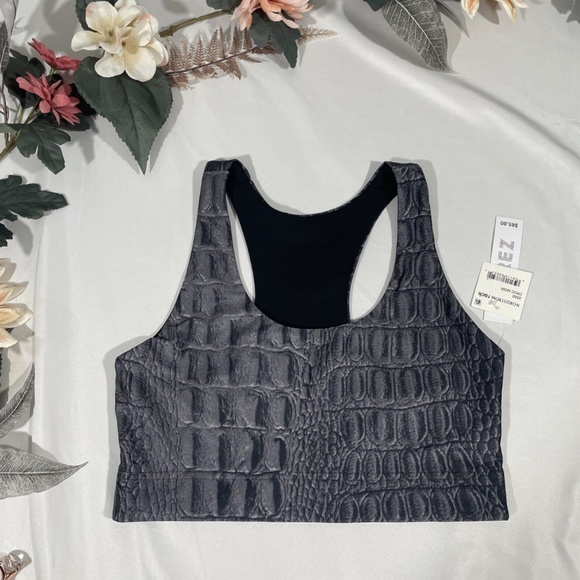 NWT‎ TEREZ [ Small ] Croc Noir Racerback Sports Bra in Grey - Picture 4 of 12